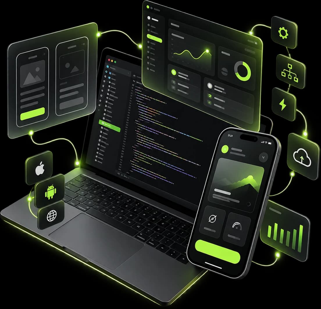 Ecossistema digital NOMOS com aplicações web, mobile, automações e dados conectados